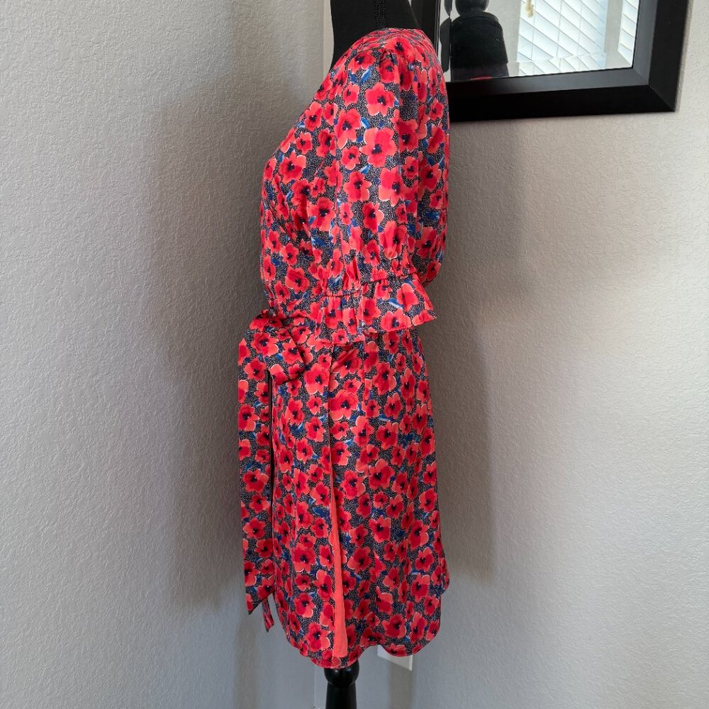 HOUSE OF HARLOW 1960 x Revolve Aja Red Poppy Floral Mini Wrap Dress XL - Picture 7 of 14